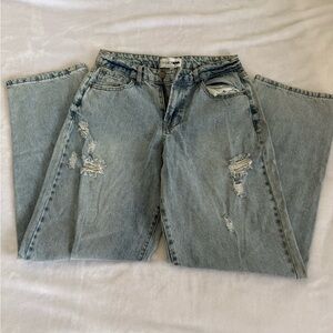 Distressed Blue Jeans